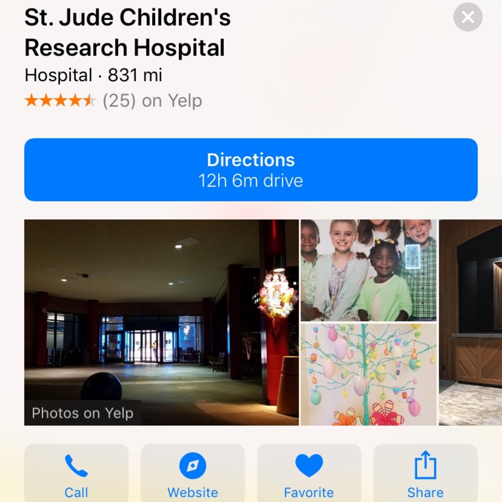 Half of the proceeds go to St. Jude Hosiptal